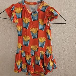 Posh Peanut Red French Fry Print Twirl Dress Size 3-6 Months